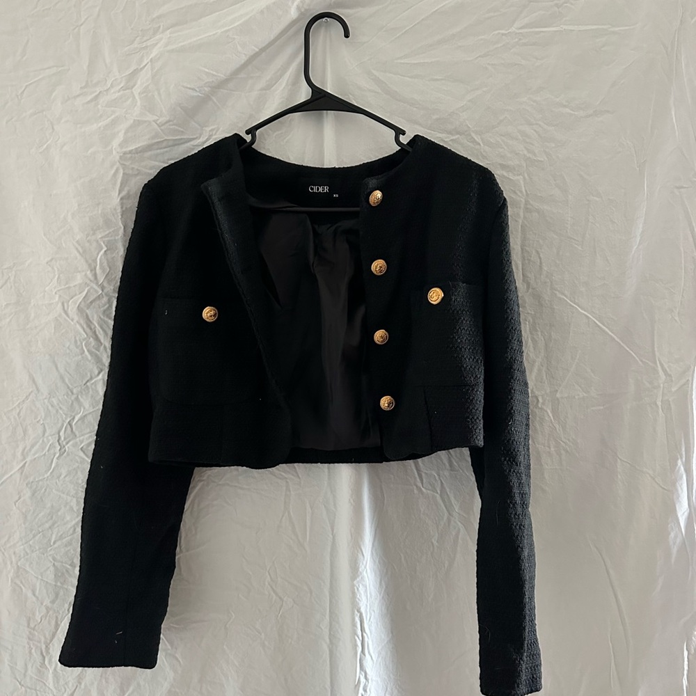 Cider Black Jacket with Gold Accents
